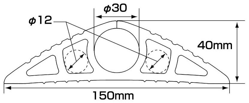 ケーブルプロテクター 30φ×4m 単色ブラック(CP1-30X4MBK)